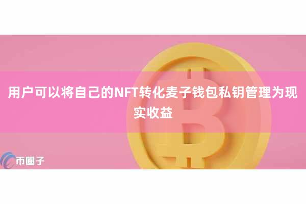 用户可以将自己的NFT转化麦子钱包私钥管理为现实收益