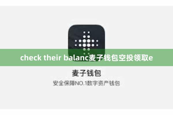check their balanc麦子钱包空投领取e