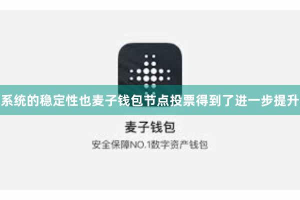 系统的稳定性也麦子钱包节点投票得到了进一步提升